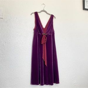 Free People Purple Velvet Boho Dress